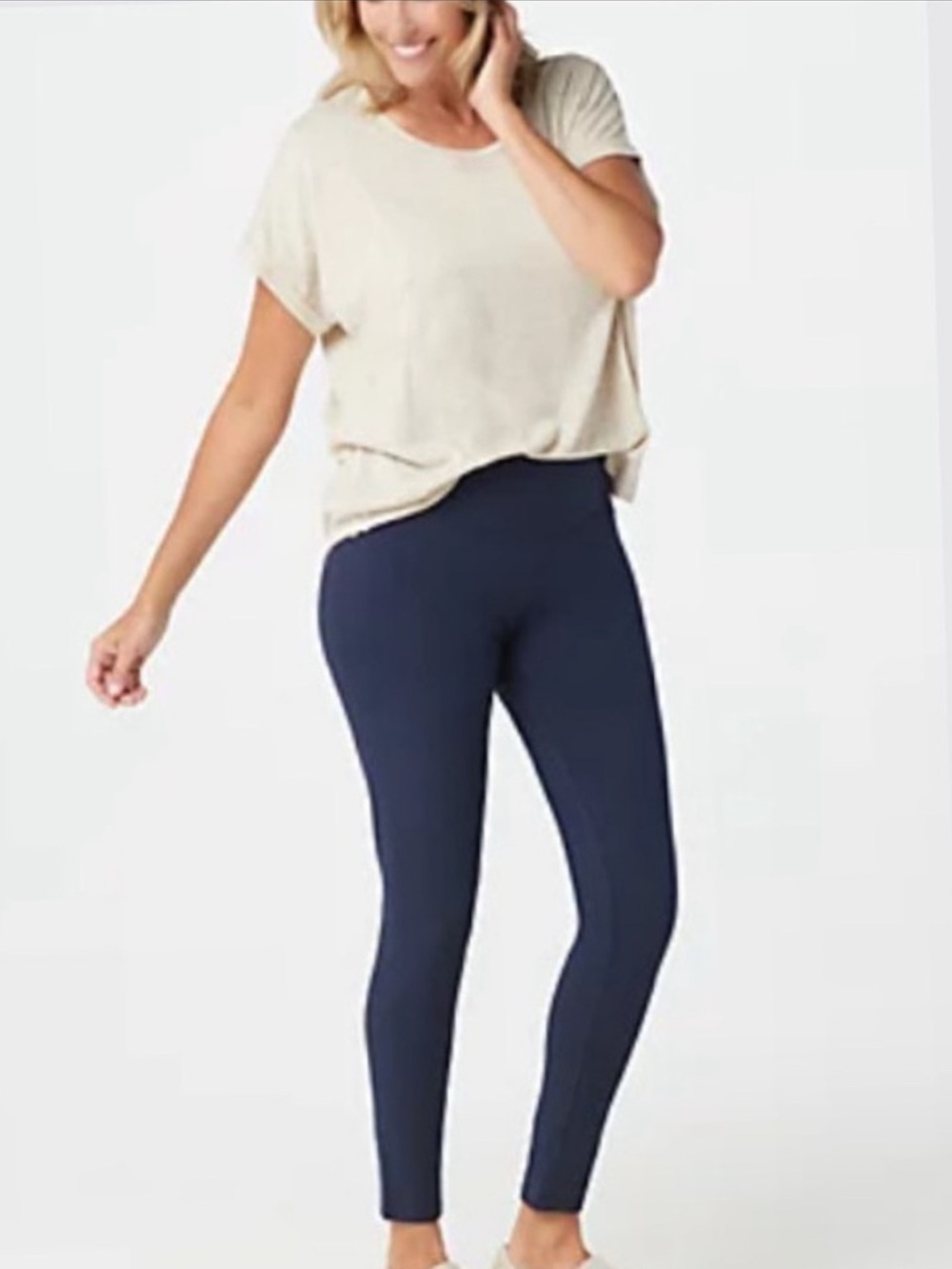 NWT Women with Control by Renee Greenstein Navy Blue Joggers